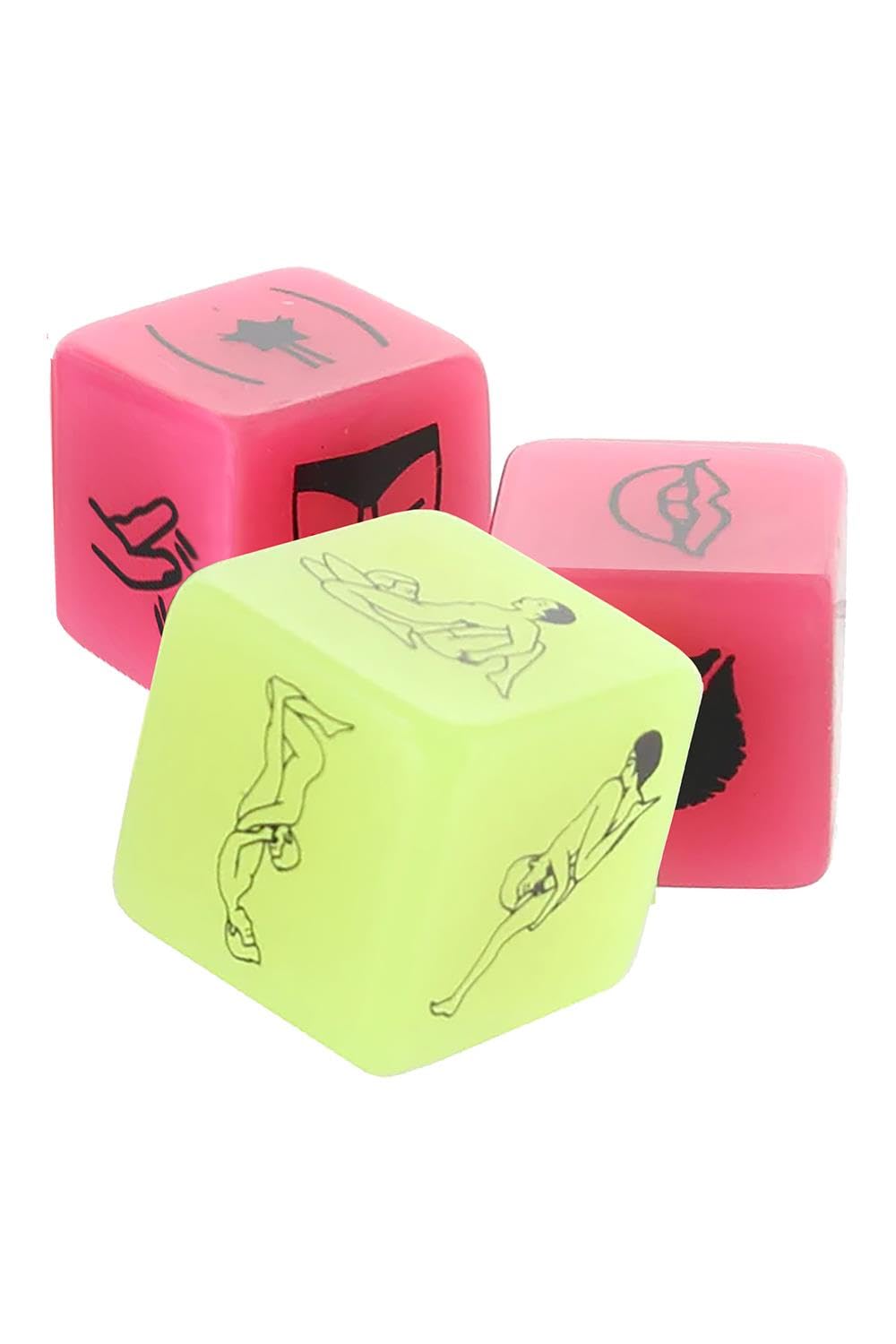 Kheper Games - Dés Oraux Phosphorescents - Jeu de Sexe - 3 Dés, Non Genré, Pour Tous les Couples