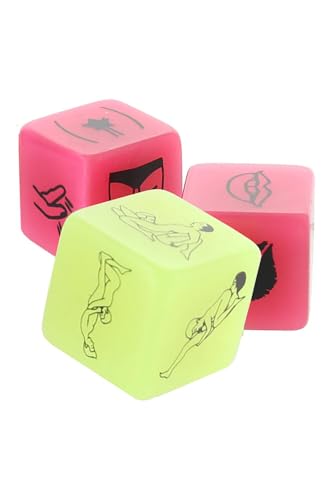 Kheper Games - Dés Oraux Phosphorescents - Jeu de Sexe - 3 Dés, Non Genré, Pour Tous les Couples