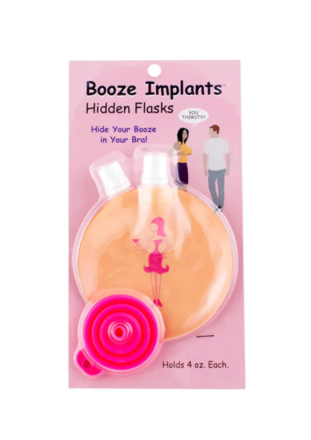 Kheper Games Booze Implants – Beige Strapless Hidden Flask Bra for Parties