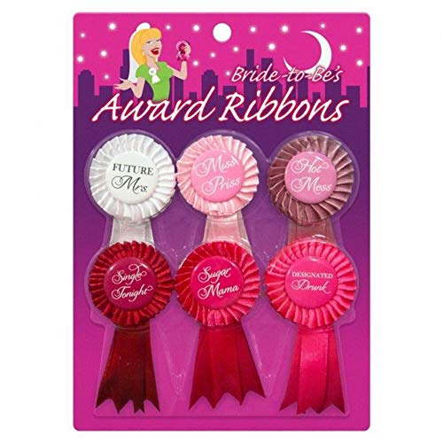 Kheper Games Bride to Be Award Ribbon Set – 6 Colorful Adhesive Party Badges for Bachelorette Fun