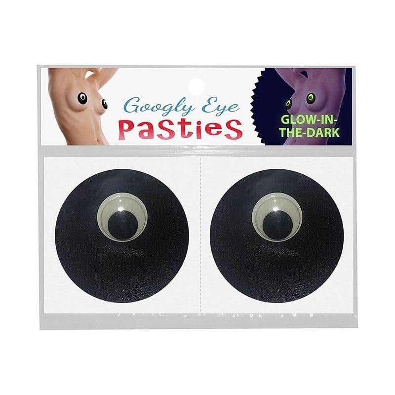 Kheper Games Googly Eye Pasties - Black/White One Size, 100% Cotton, Self-Adhesive