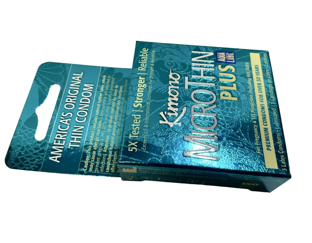 Kimono Microthin Condoms with Aqua Lube – 3 Pack