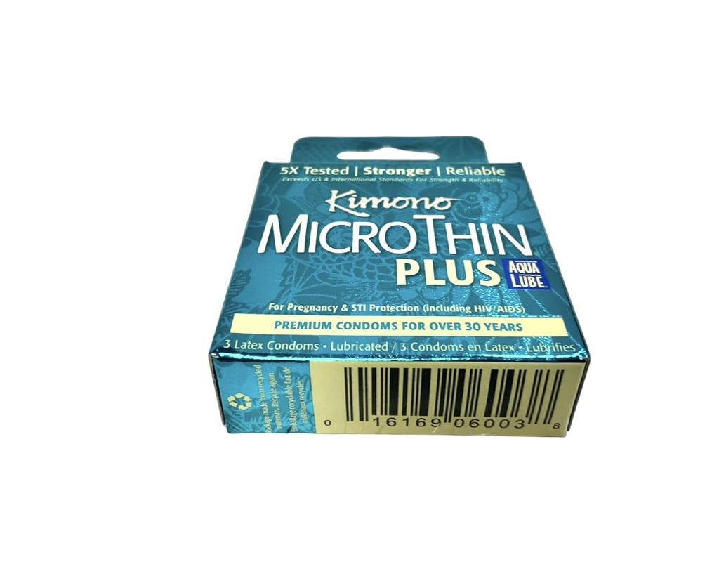 Kimono Microthin Condoms with Aqua Lube – 3 Pack