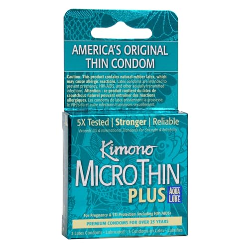 Kimono Microthin Condoms with Aqua Lube – 3 Pack