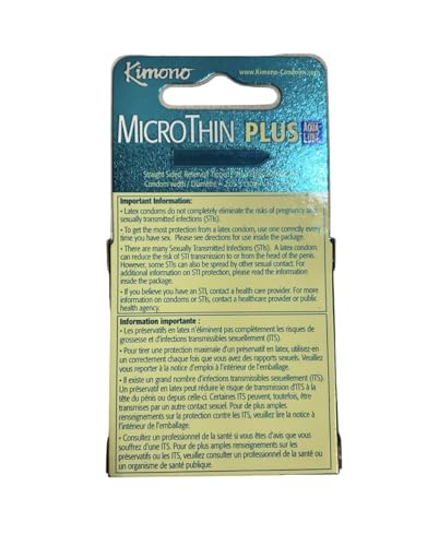 Kimono Microthin Condoms with Aqua Lube – 3 Pack