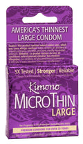 Kimono Sensation Plus Condoms, 3 Count - Enhanced Sensation, Vegan Friendly