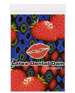 Latex Dental Dam, Strawberry Flavor – 8-Pack for Safer Oral Sex