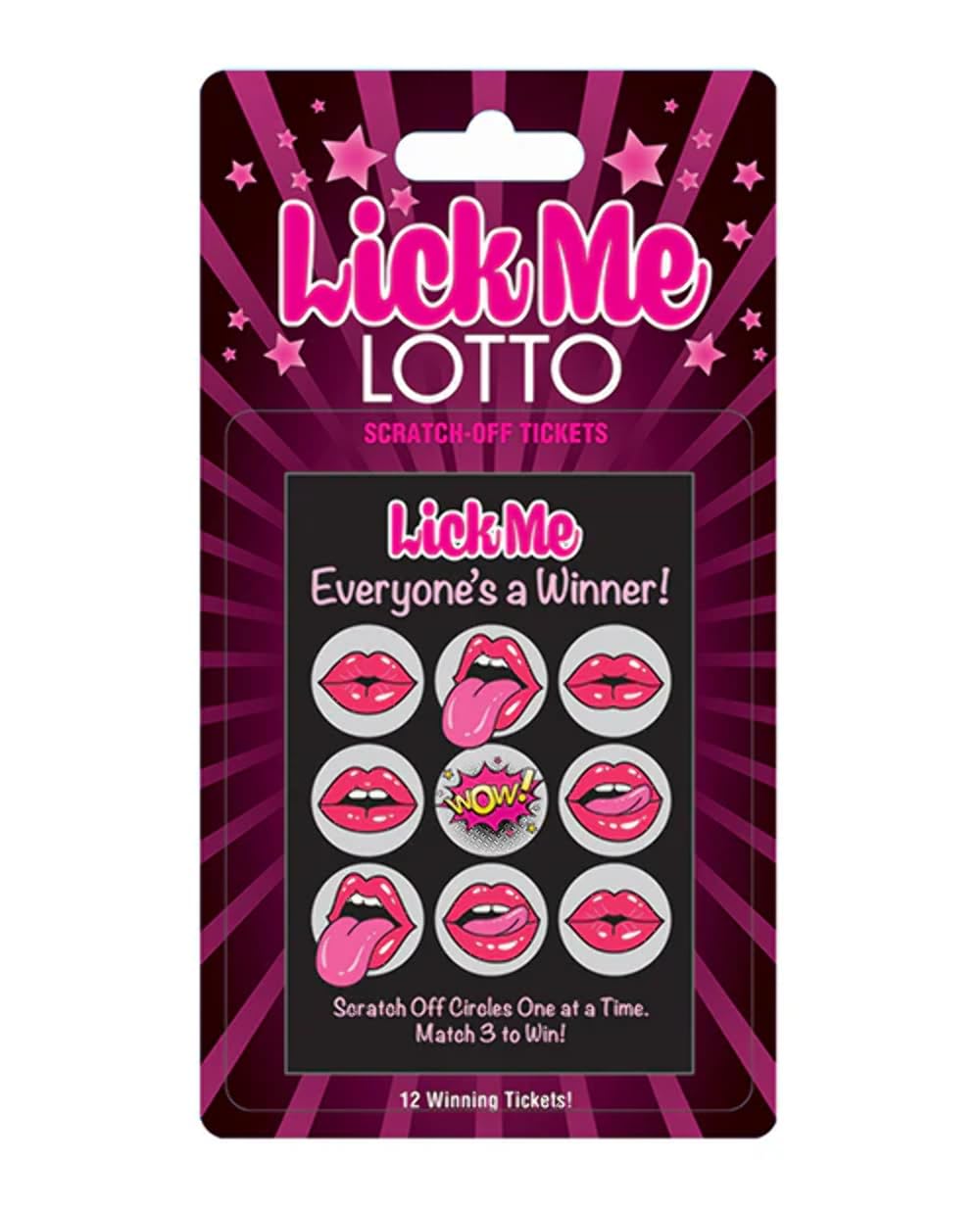 Lick Me Lotto Scratch-Off Tickets - 12 Winning Tickets, Adults Only Game