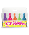 Little Genie Rainbow Penis Candles - 5 Pack Adult Novelty Birthday Party Favor