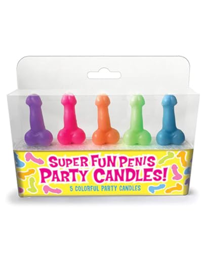 Little Genie Rainbow Penis Candles - 5 Pack Adult Novelty Birthday Party Favor