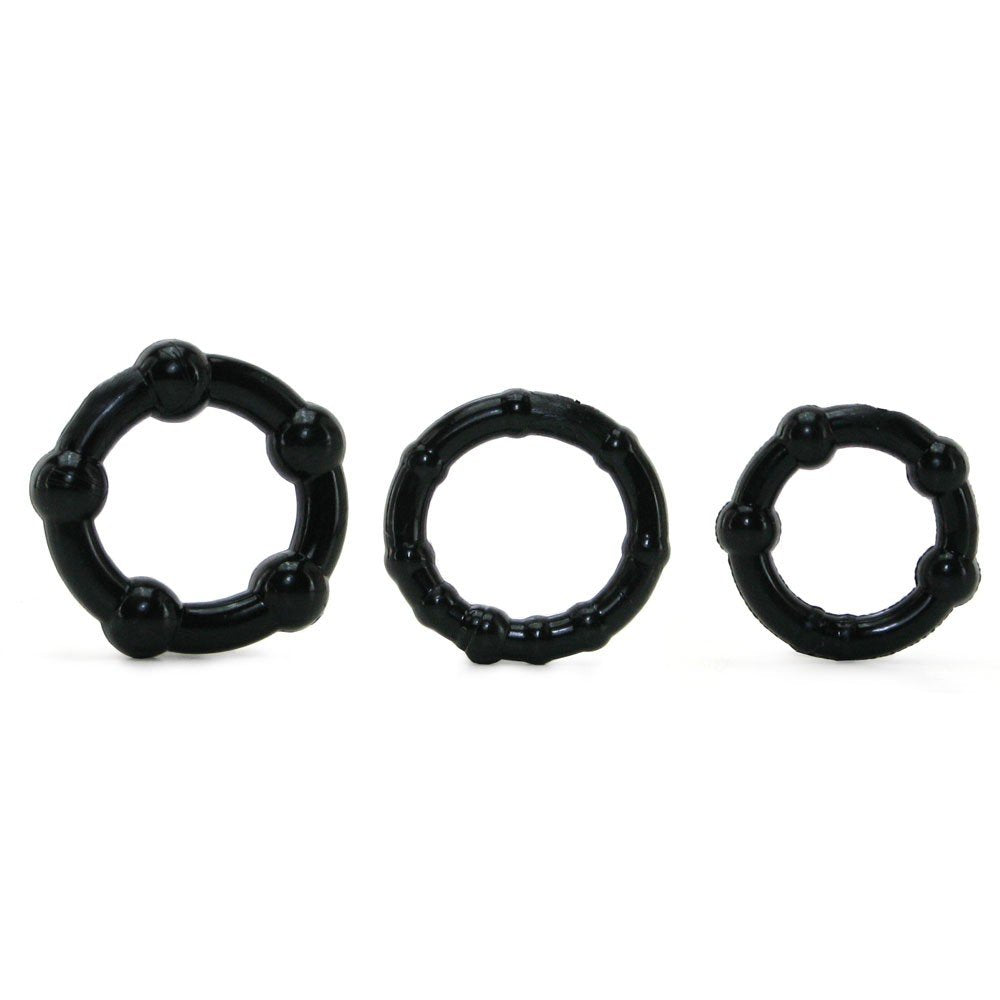 Nasstoys RAM Beaded Penis Ring – Black, Super Stretchy TPE, Waterproof, 3 Sizes