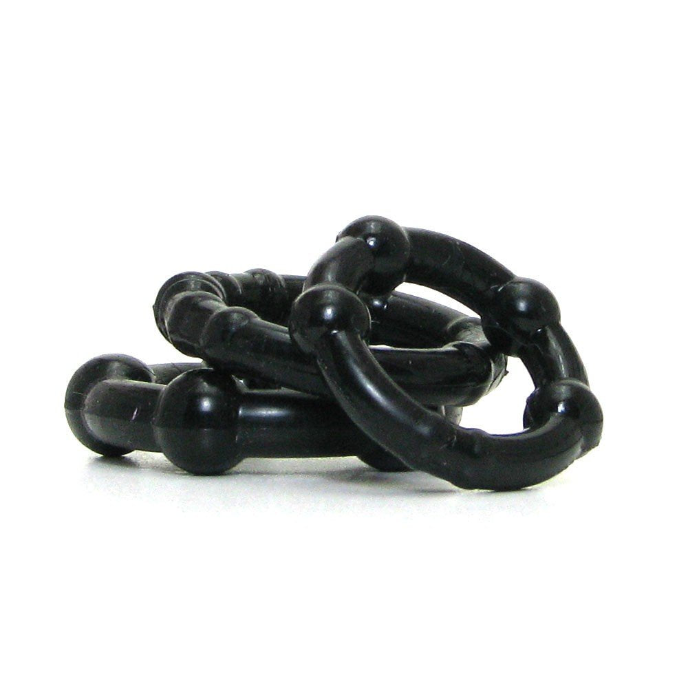 Nasstoys RAM Beaded Penis Ring – Black, Super Stretchy TPE, Waterproof, 3 Sizes