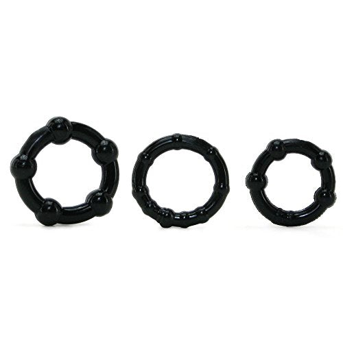 Nasstoys RAM Beaded Penis Ring – Black, Super Stretchy TPE, Waterproof, 3 Sizes