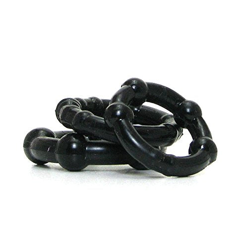 Nasstoys RAM Beaded Penis Ring – Black, Super Stretchy TPE, Waterproof, 3 Sizes