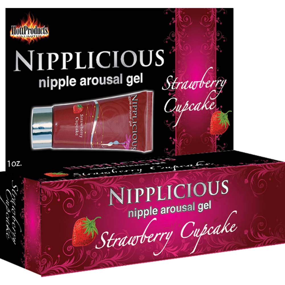 Nipplicious Nipple Arousal Gel - Strawberry Cupcake Flavored, 1 oz, Water-Based