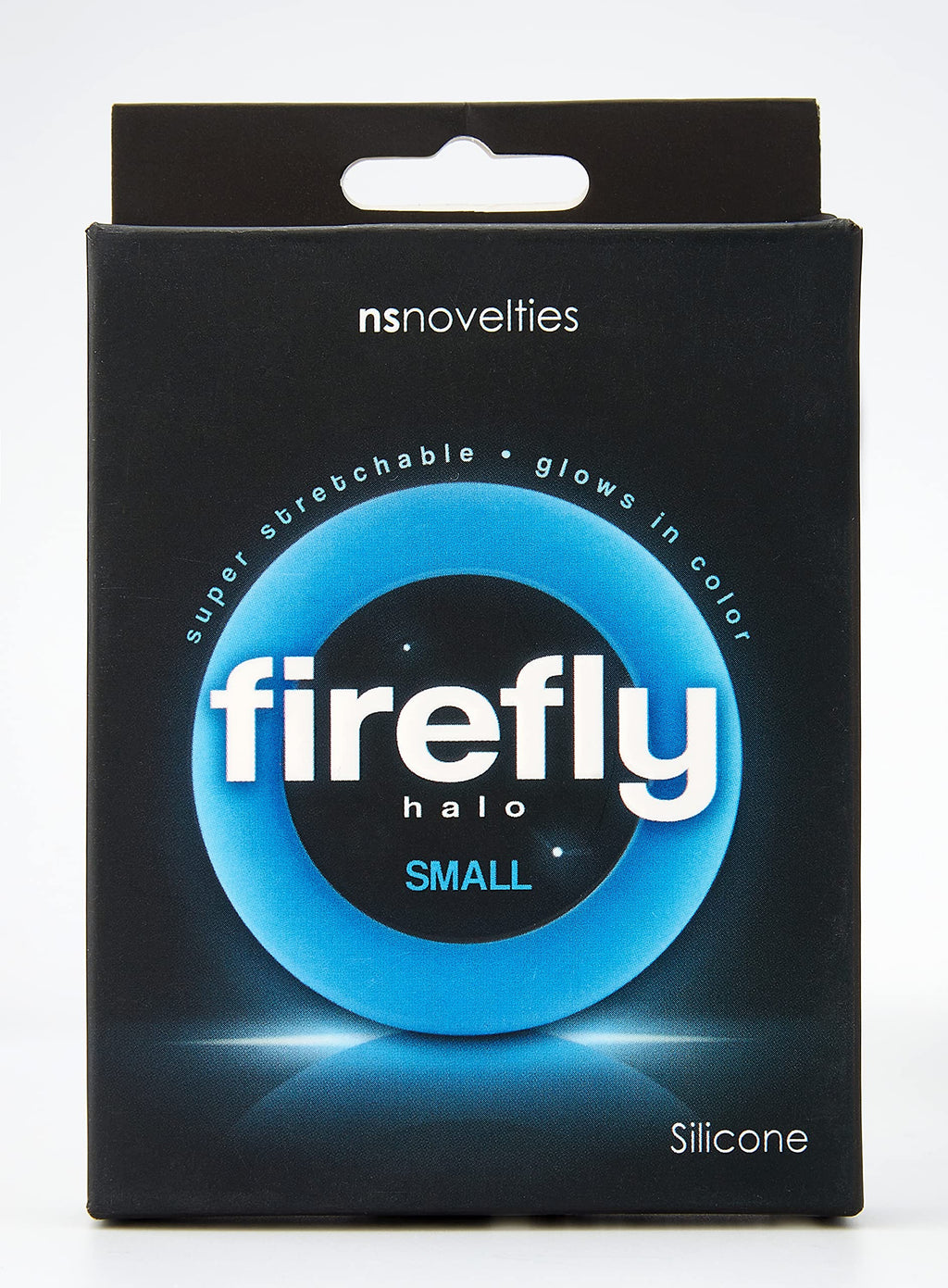 NS Novelties Firefly Halo - Small Glow-in-the-Dark Silicone Cock Ring (Blue)