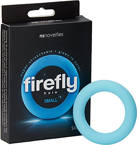NS Novelties Firefly Halo - Small Glow-in-the-Dark Silicone Cock Ring (Blue)