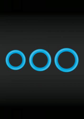 NS Novelties Firefly Halo Medium Glow-in-the-Dark Silicone Cock Ring - Blue