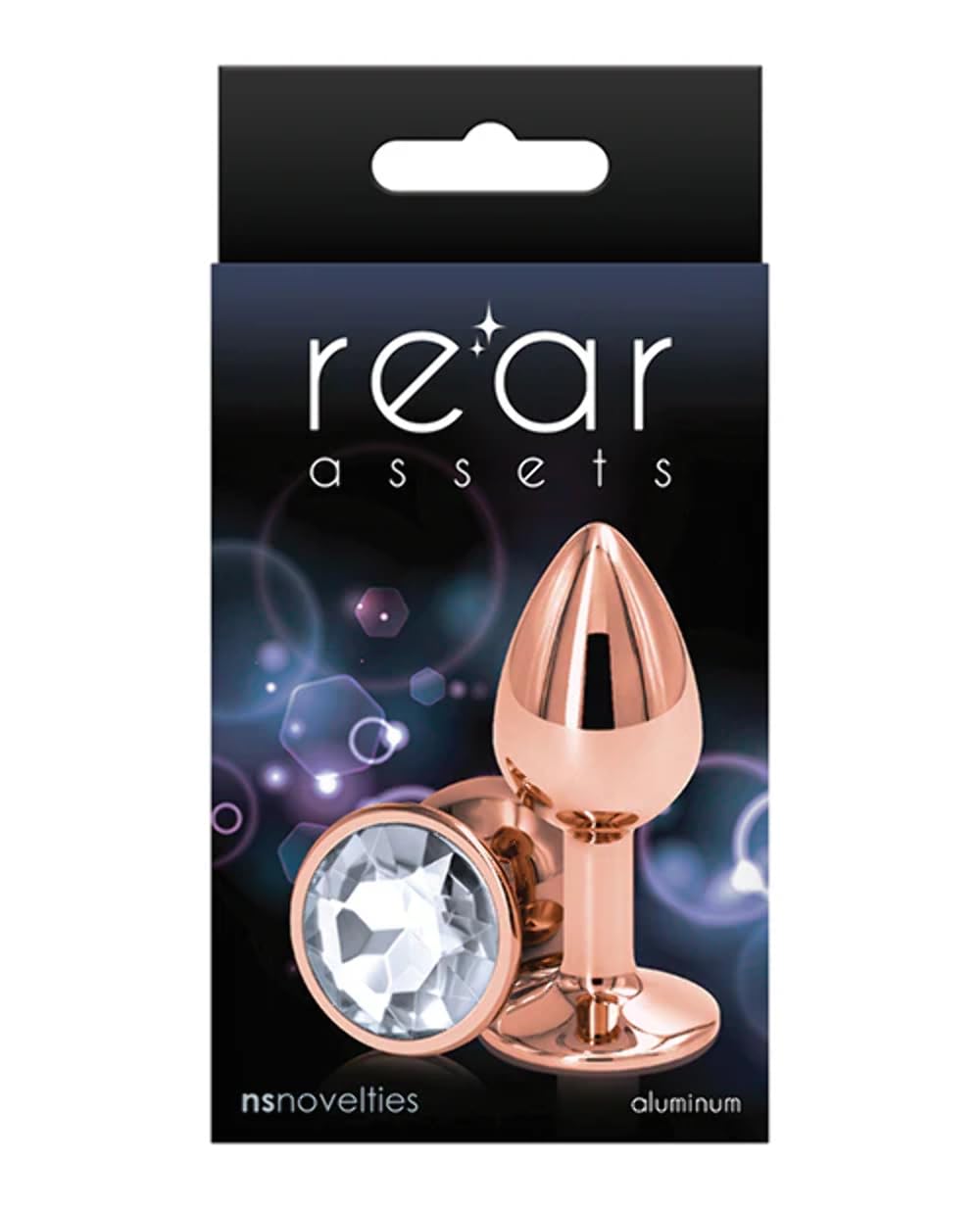 NS Novelties Rear Assets Rose Gold Small Pink Aluminum Anal Plug