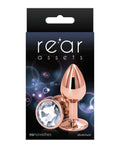 NS Novelties Rear Assets Rose Gold Small Pink Aluminum Anal Plug