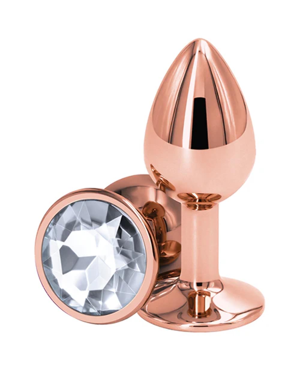 NS Novelties Rear Assets Rose Gold Small Pink Aluminum Anal Plug