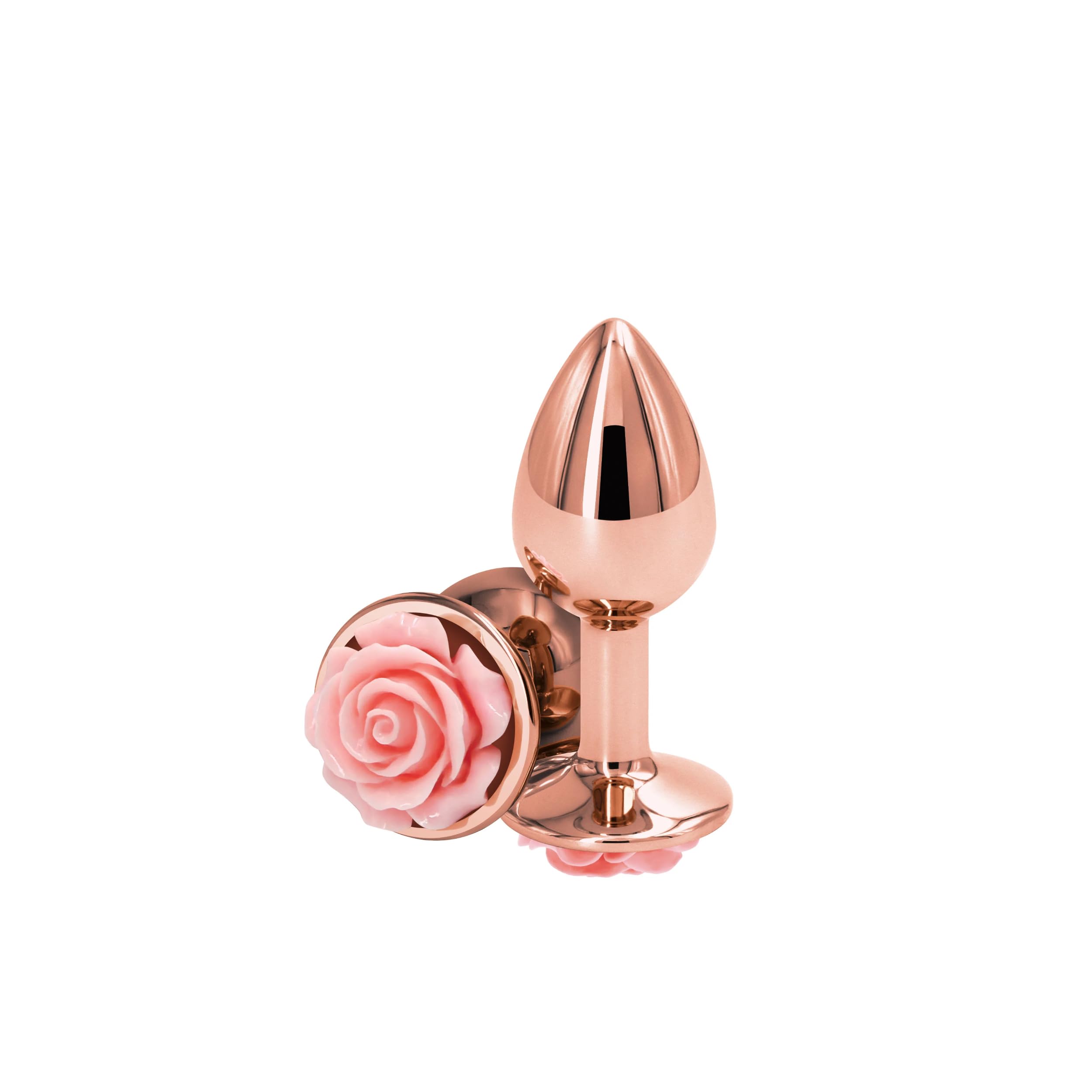 NS Novelties Rear Assets Small Anal Plug – Pink Rose, Aluminum, 2.5" Insertable