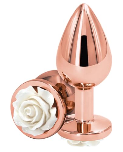 NS Novelties Rear Assets Small Purple Rose Aluminum Anal Plug