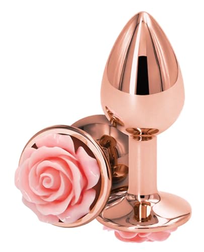 NS Novelties Rear Assets Small Purple Rose Aluminum Anal Plug