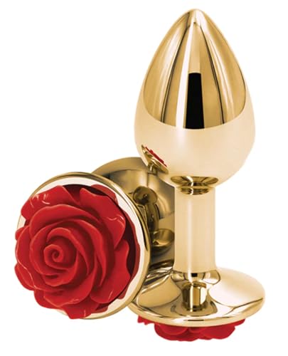 NS Novelties Rear Assets Small Purple Rose Aluminum Anal Plug