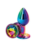 NS Novelties Rear Assets Small Rainbow Aluminum Anal Plug - Lightweight Chrome-Plated