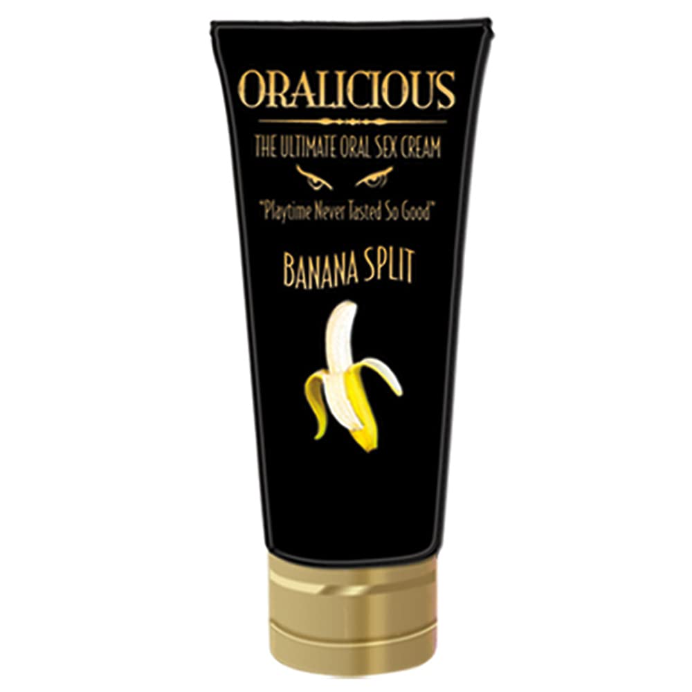 Oralicious Banana Split Edible Gel by Doc Johnson – 2 oz Gourmet Swirl Flavor for Oral Play