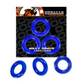 Oxballs FLEXtpr Cockring 3-Pack – Police Blue Adjustable Silicone Rings for Men