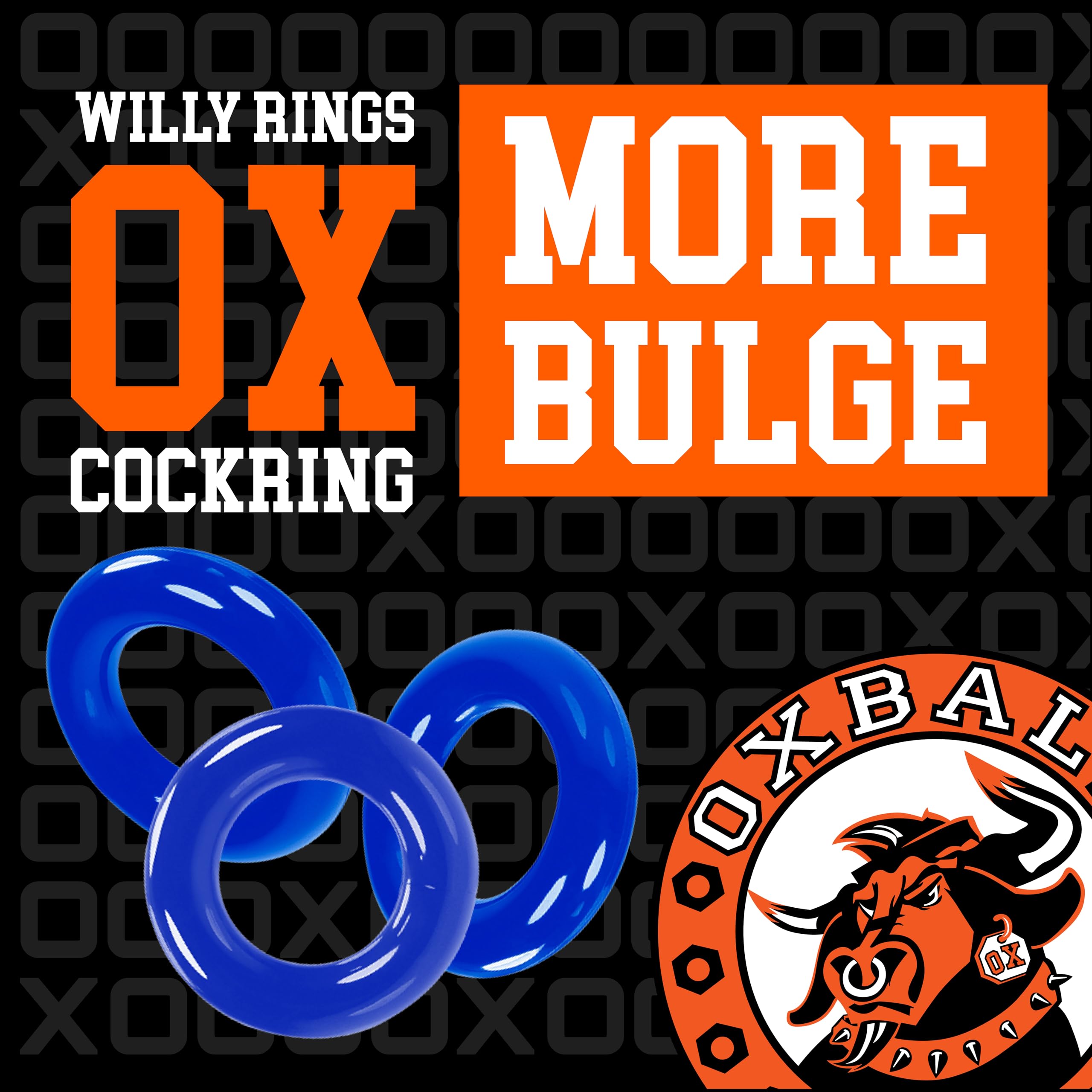 Oxballs FLEXtpr Cockring 3-Pack – Police Blue Adjustable Silicone Rings for Men