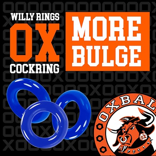 Oxballs FLEXtpr Cockring 3-Pack – Police Blue Adjustable Silicone Rings for Men