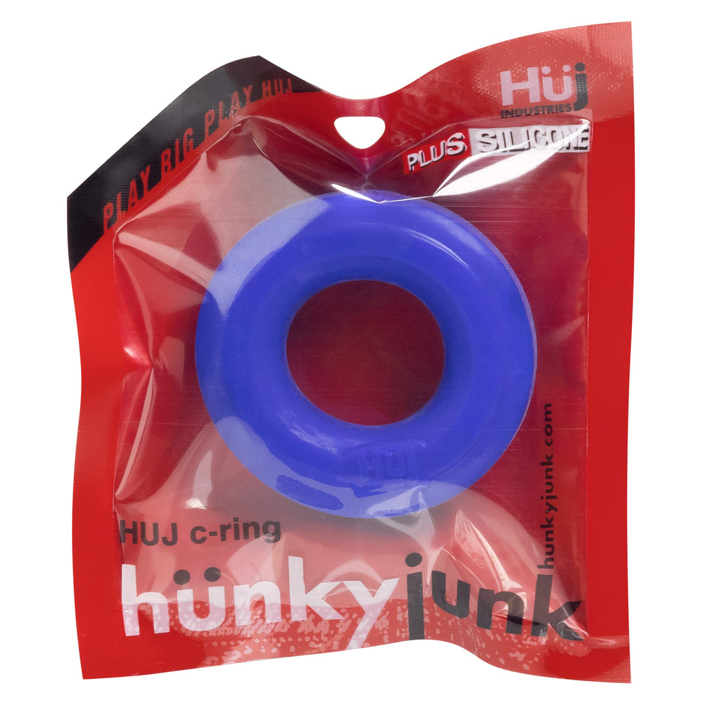Oxballs HUJ Classic C-Ring Cobalt – Stretch Cockring and Ball Stretcher with Groove Lock