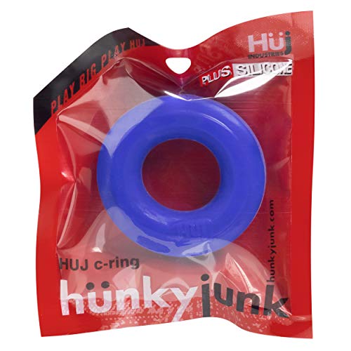 Oxballs HUJ Classic C-Ring Cobalt – Stretch Cockring and Ball Stretcher with Groove Lock