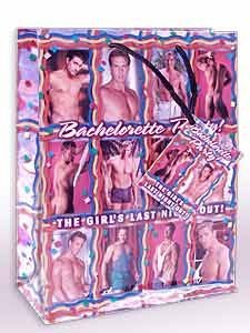 Pipedream Bachelorette Party Gift Bag with Gorgeous Men Design - Novelty Gift Bag