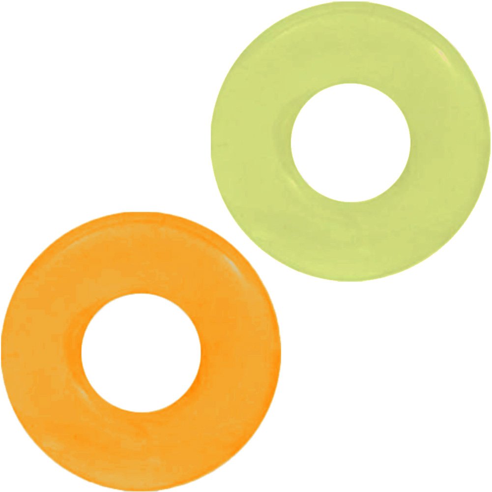 Power Stretch Donuts 2-Pack: Orange & Green Cock Rings by SI Novelties