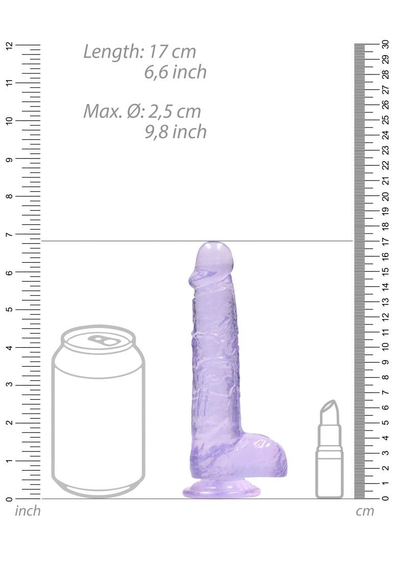 RealRock 6-Inch Realistic Dildo with Balls - Purple, Body-Safe Plastic
