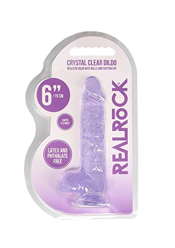 RealRock 6-Inch Realistic Dildo with Balls - Purple, Body-Safe Plastic