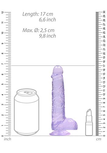 RealRock 6-Inch Realistic Dildo with Balls - Purple, Body-Safe Plastic