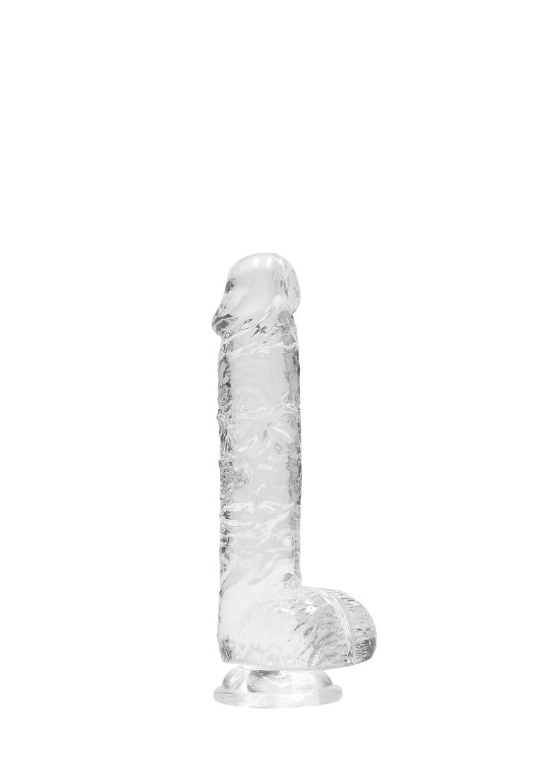 RealRock Crystal Clear Realistic Dildo with Balls - 6.7" Transparent
