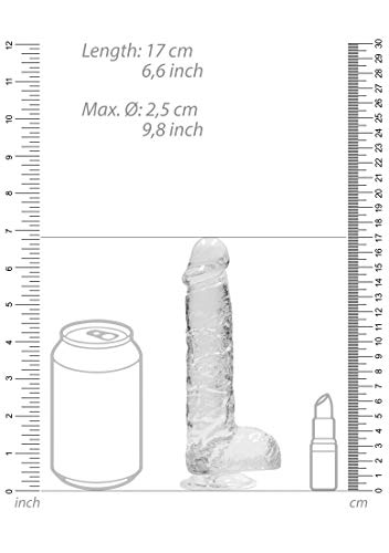 RealRock Crystal Clear Realistic Dildo with Balls - 6.7" Transparent