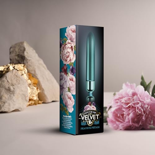 Rocks-Off Touch of Velvet Bullet Vibrator – Peacock Petals, Waterproof, 10 Functions