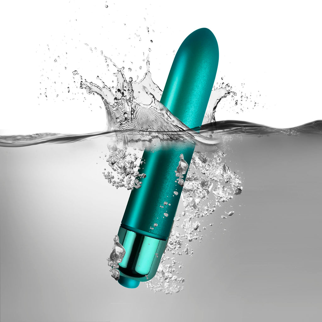 Rocks-Off Touch of Velvet Bullet Vibrator – Peacock Petals, Waterproof, 10 Functions