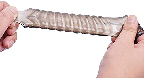 Set of 2 Reusable Penis Sleeves – Silicone Girth Extender for Men (Brown)