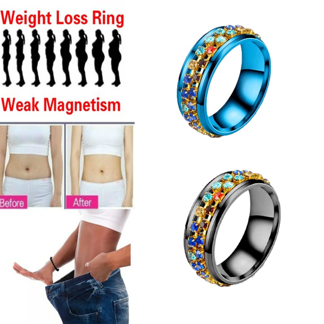 ShengXia Crystal Couple Ring – Stainless Steel & Tungsten Ring with Rosegold Finish, Nickel-Free, Adjustable Diameter (8mm Width)
