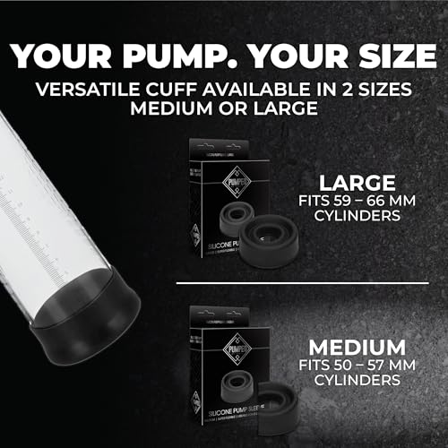Shots Pumped Sili Pump Sleeve Black Medium – Silicone Pump Sleeve for Airtight Seal