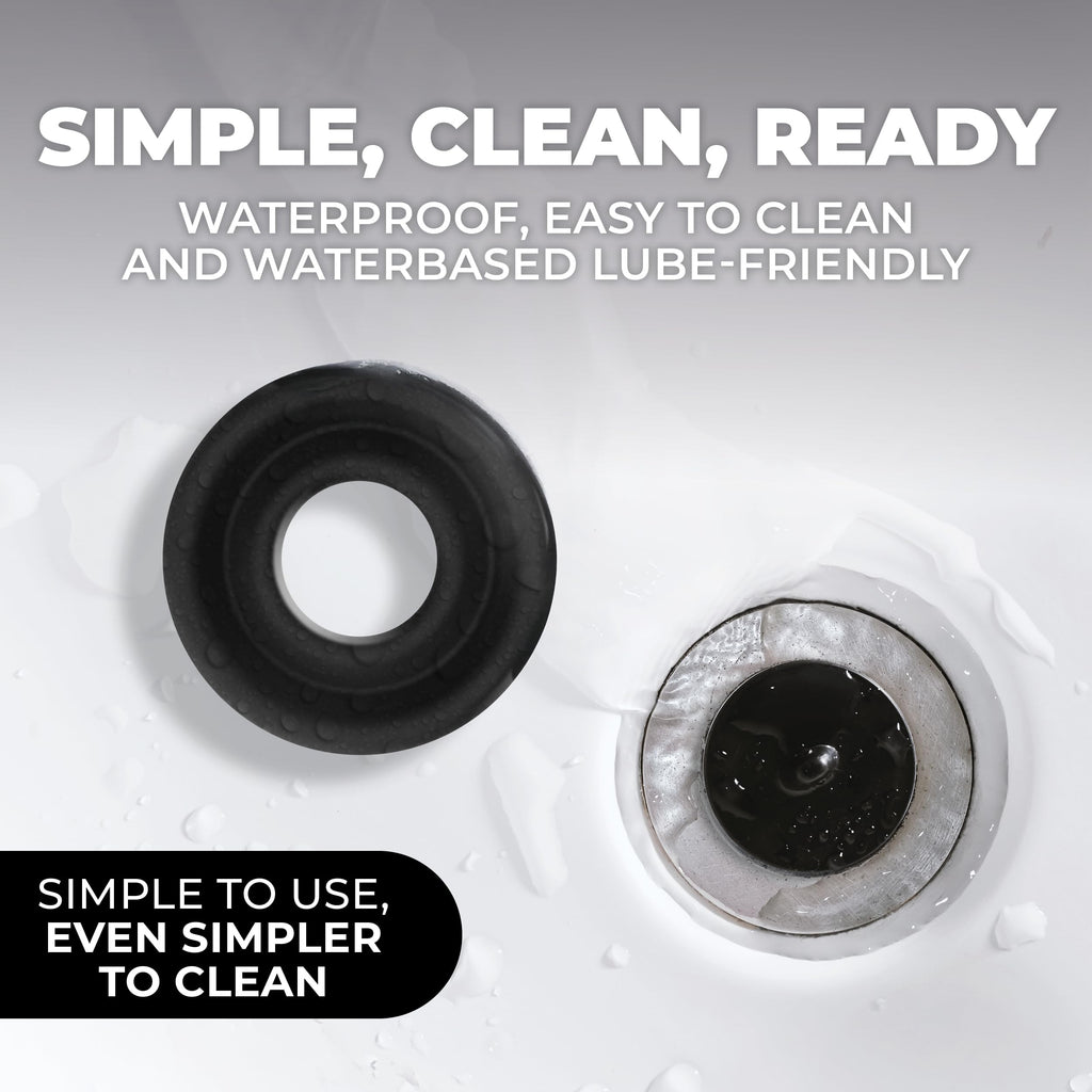 Shots Pumped Sili Pump Sleeve Black Medium – Silicone Pump Sleeve for Airtight Seal