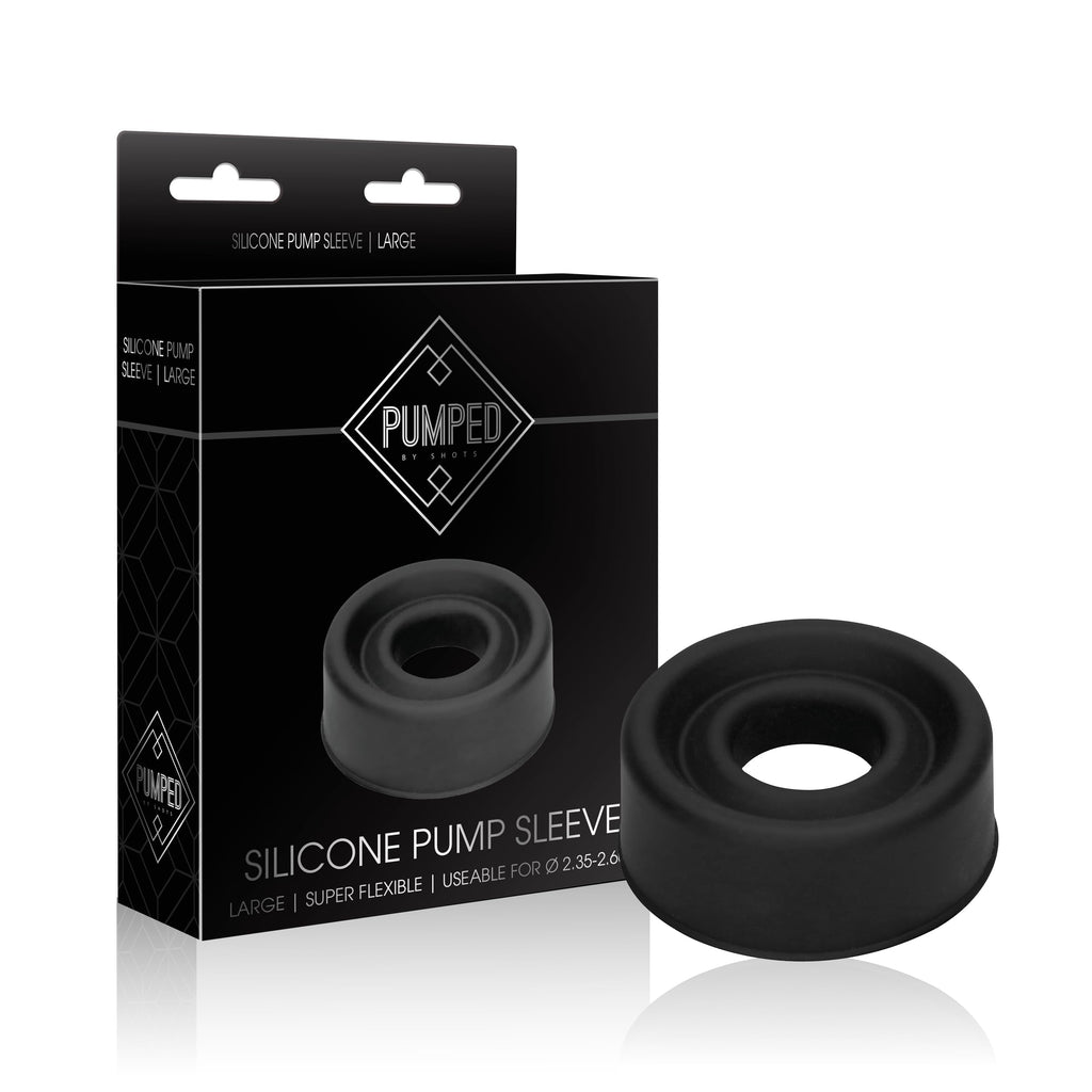 Shots Pumped Sili Pump Sleeve – Large Black Silicone Sleeve for Penis Pumps (PMP028BLK)
